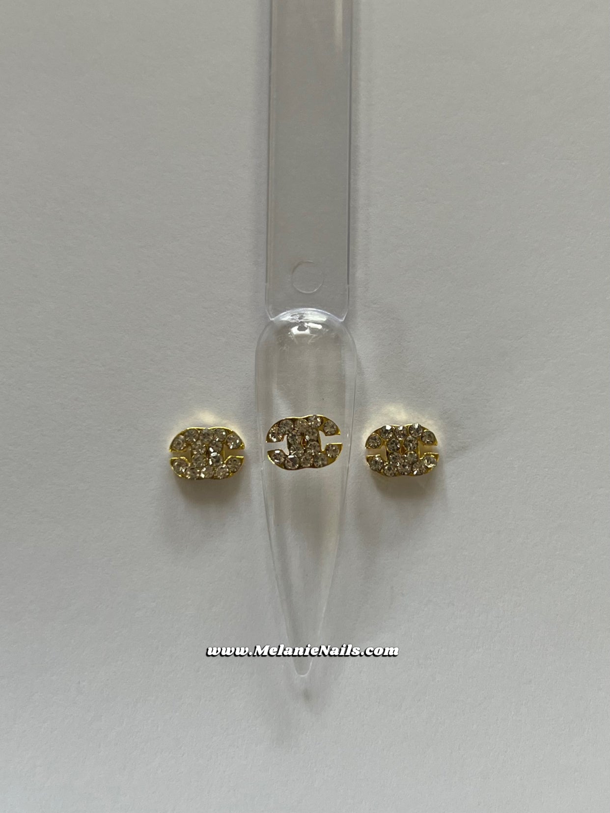 Small CC Diamond Gold Nail Charms