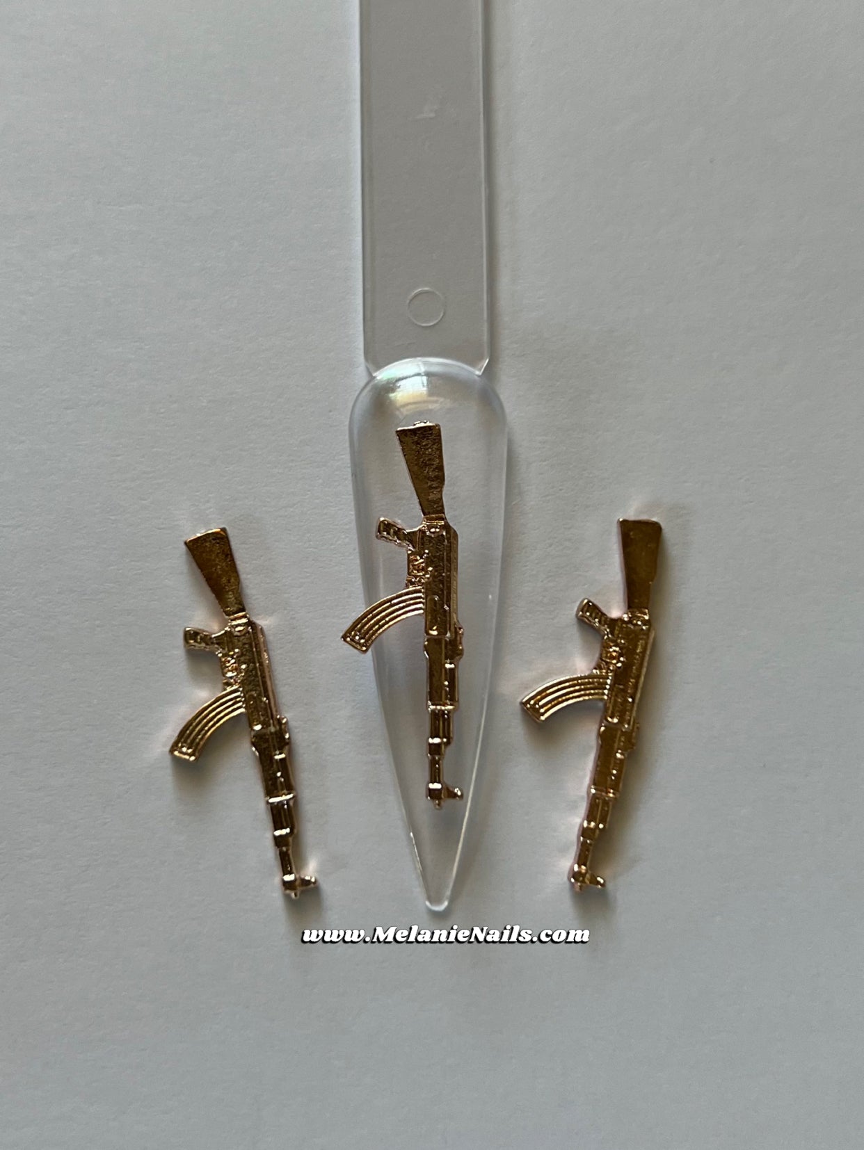 Rose Gold Gun Nail Charms