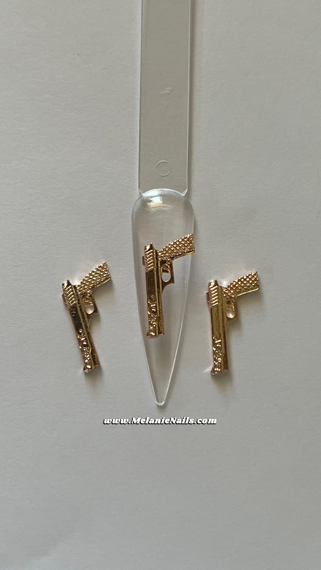 Rose Gold Gun Nail Charms