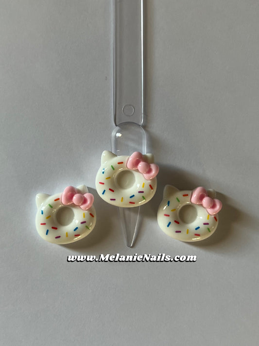 Kitty Donut Nail Charms