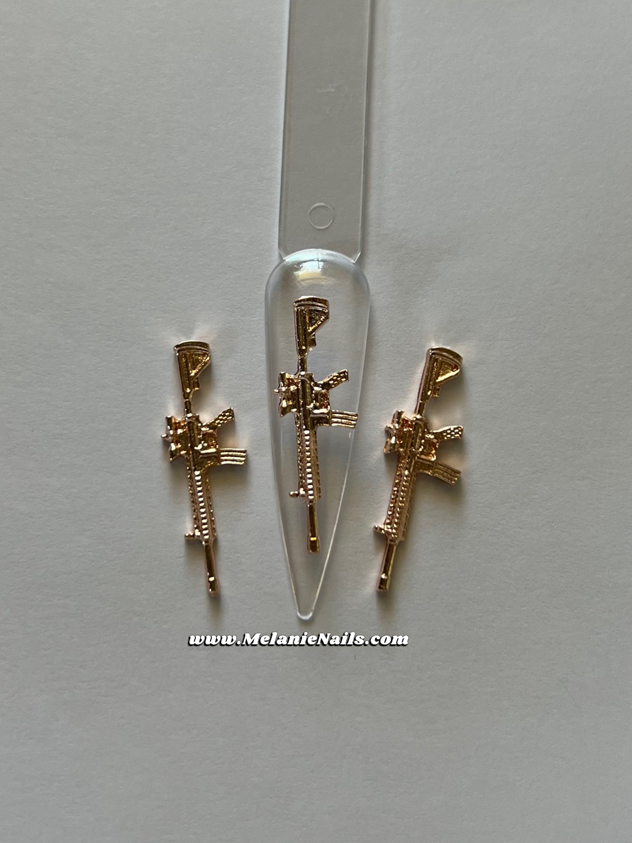 Rose Gold Gun Nail Charms