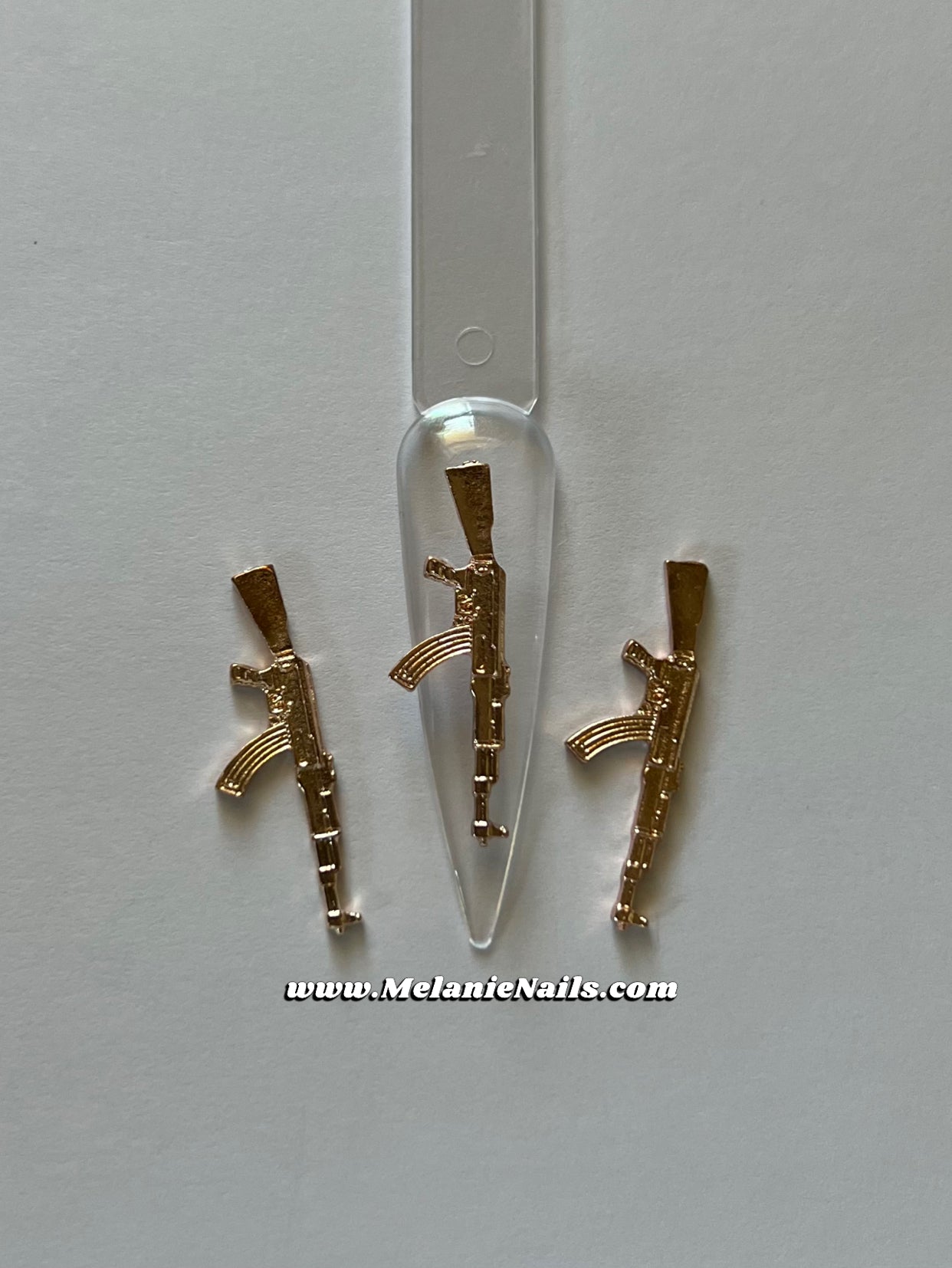 Rose Gold Gun Nail Charms