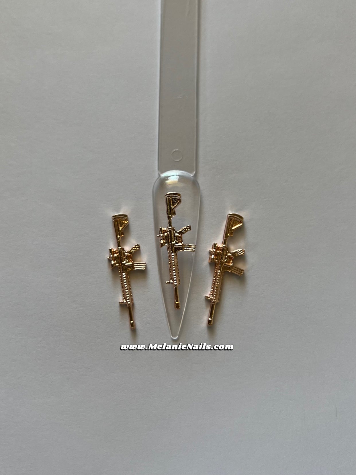 Rose Gold Gun Nail Charms