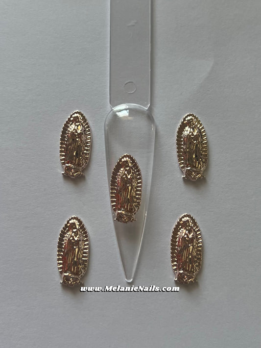 Rose Gold Virgencita Nail Charms