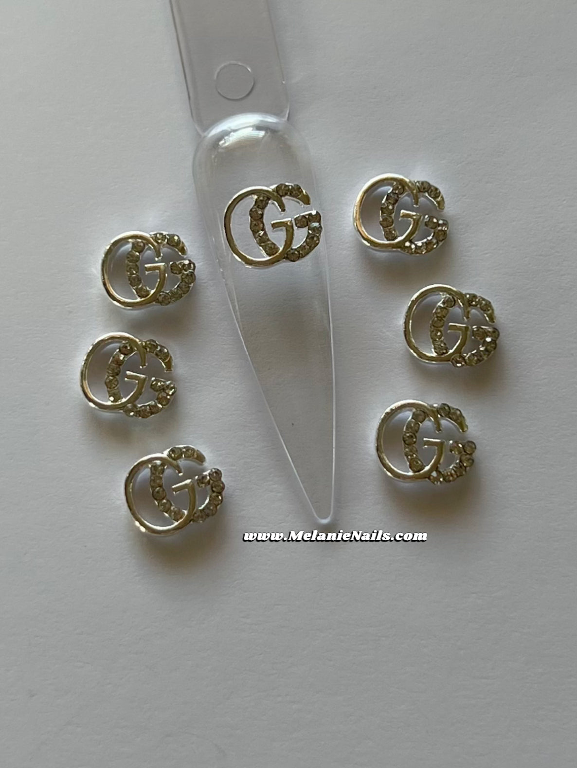 GG Silver Diamond Nail Charms