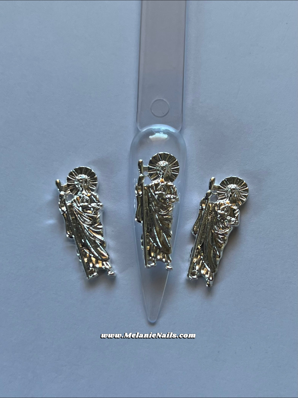 San Judas Silver Nail Charms