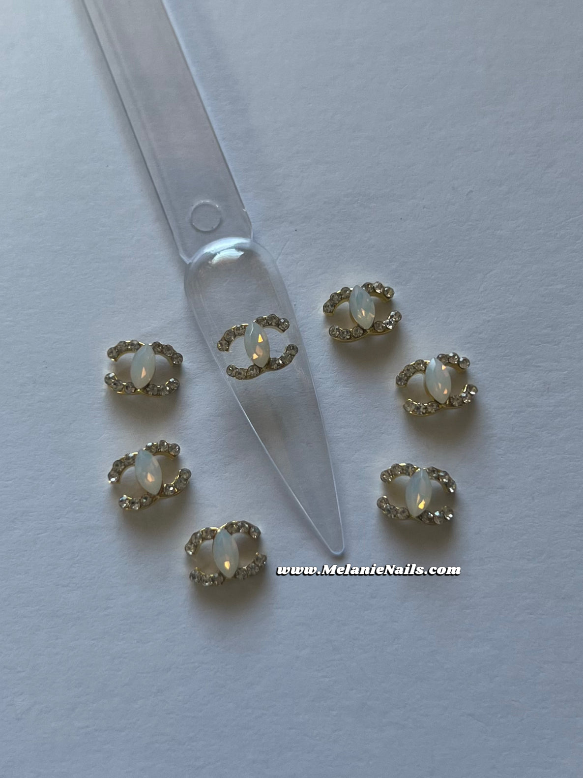 CC Gold Iridescent Diamond Nail Charms