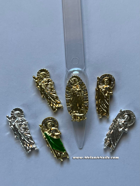 Virgencita & San Judas Nail Charms