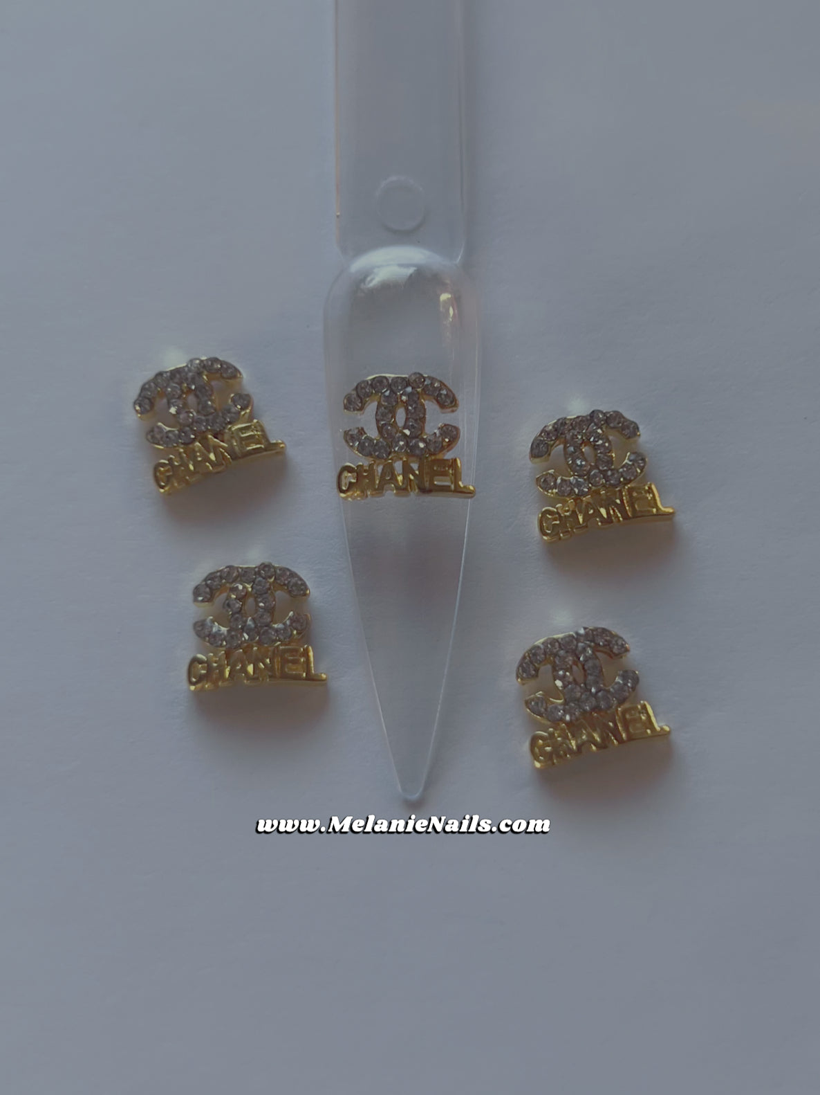 CC Rhinestone Gold Nail Charms