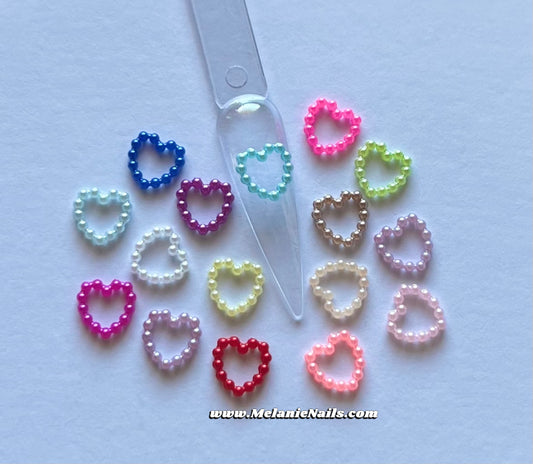 Bead Heart Nail Charms