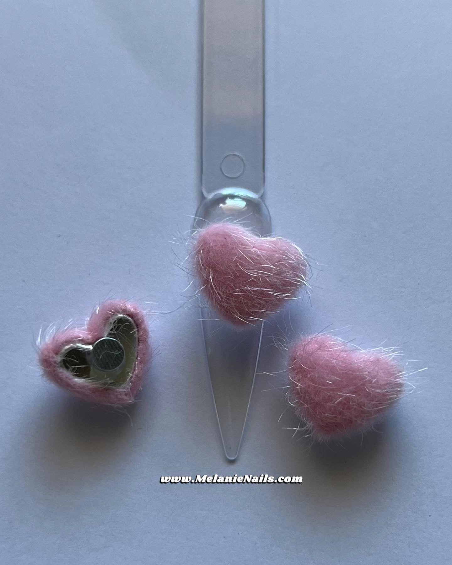 Magnetic Heart Pom Pom Nail Charms