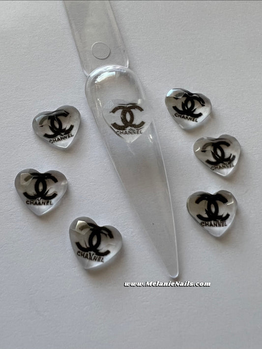 CC Clear Heart Nail Charms