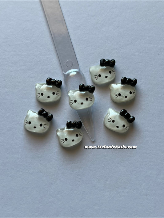 Big Black Kitty Nail Charms