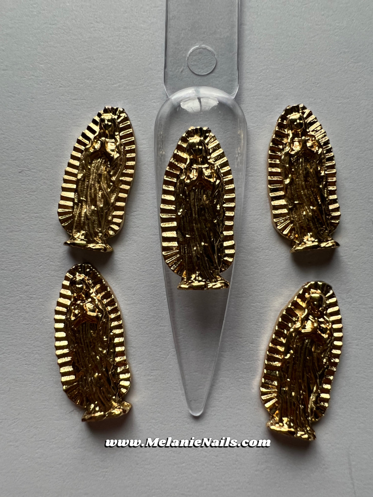 Gold Virgencita Nail Charms