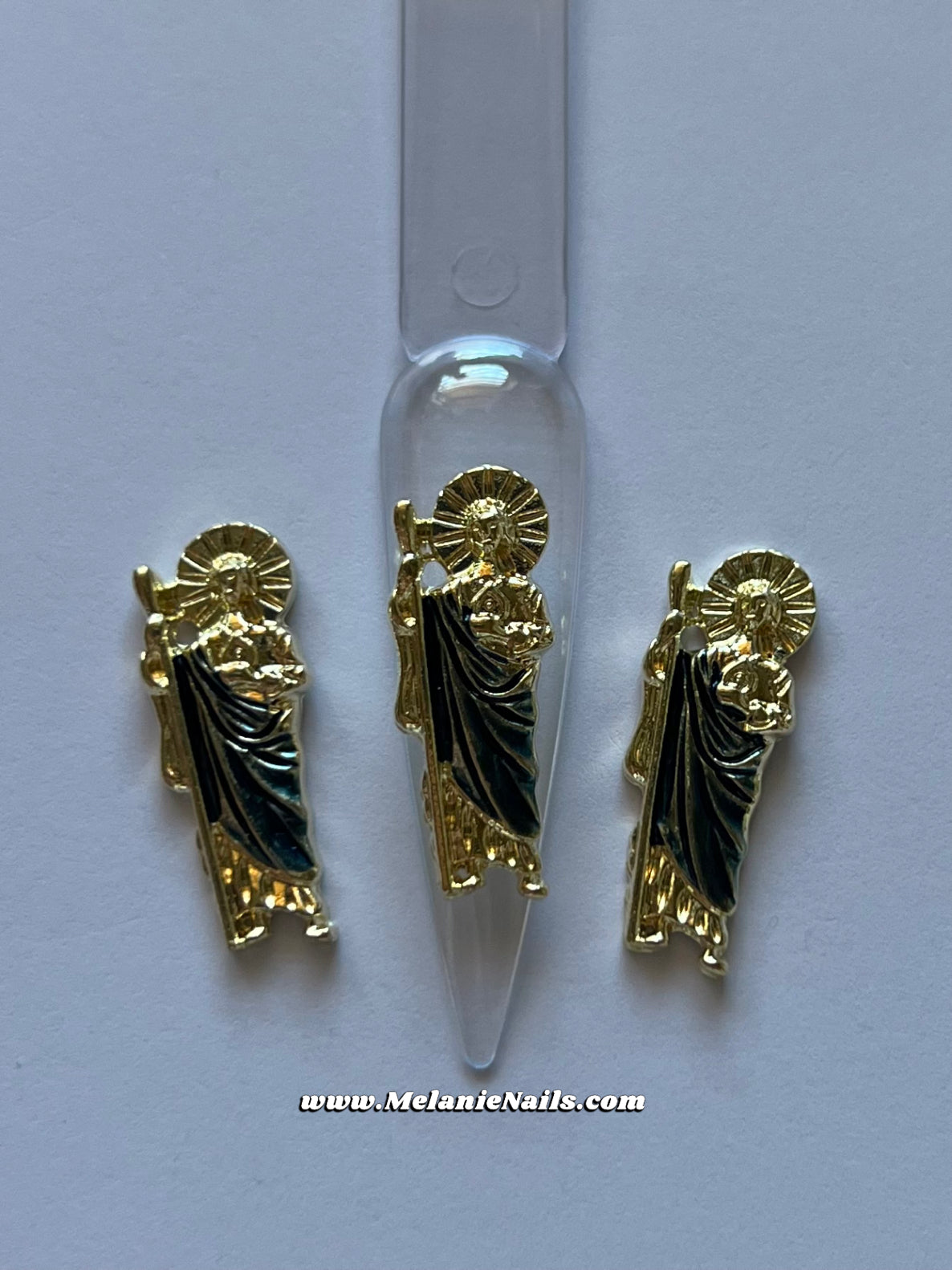 Dark Blue San Judas Nail Charms