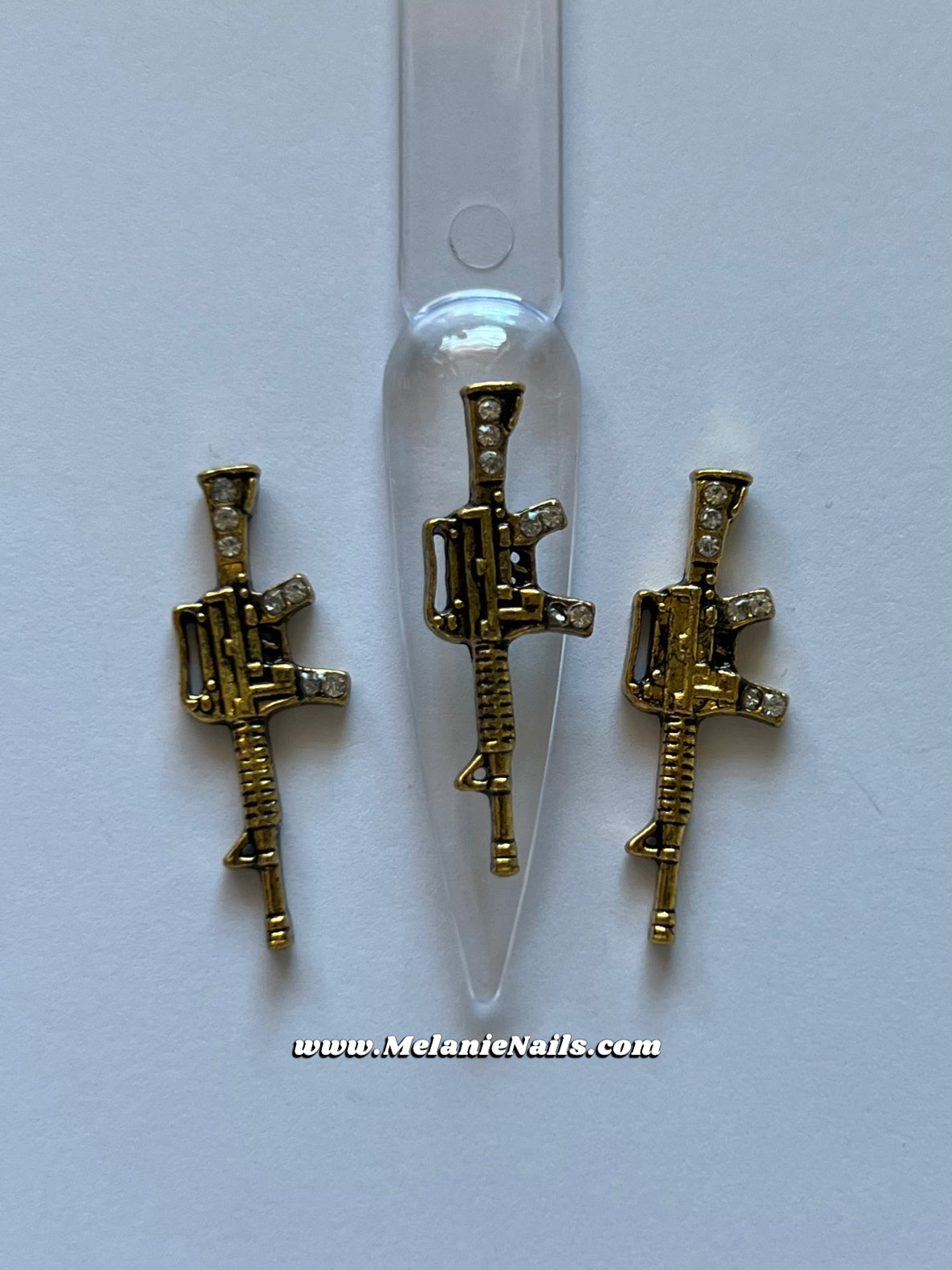 Antique Gold Diamond Gun Nail Charms