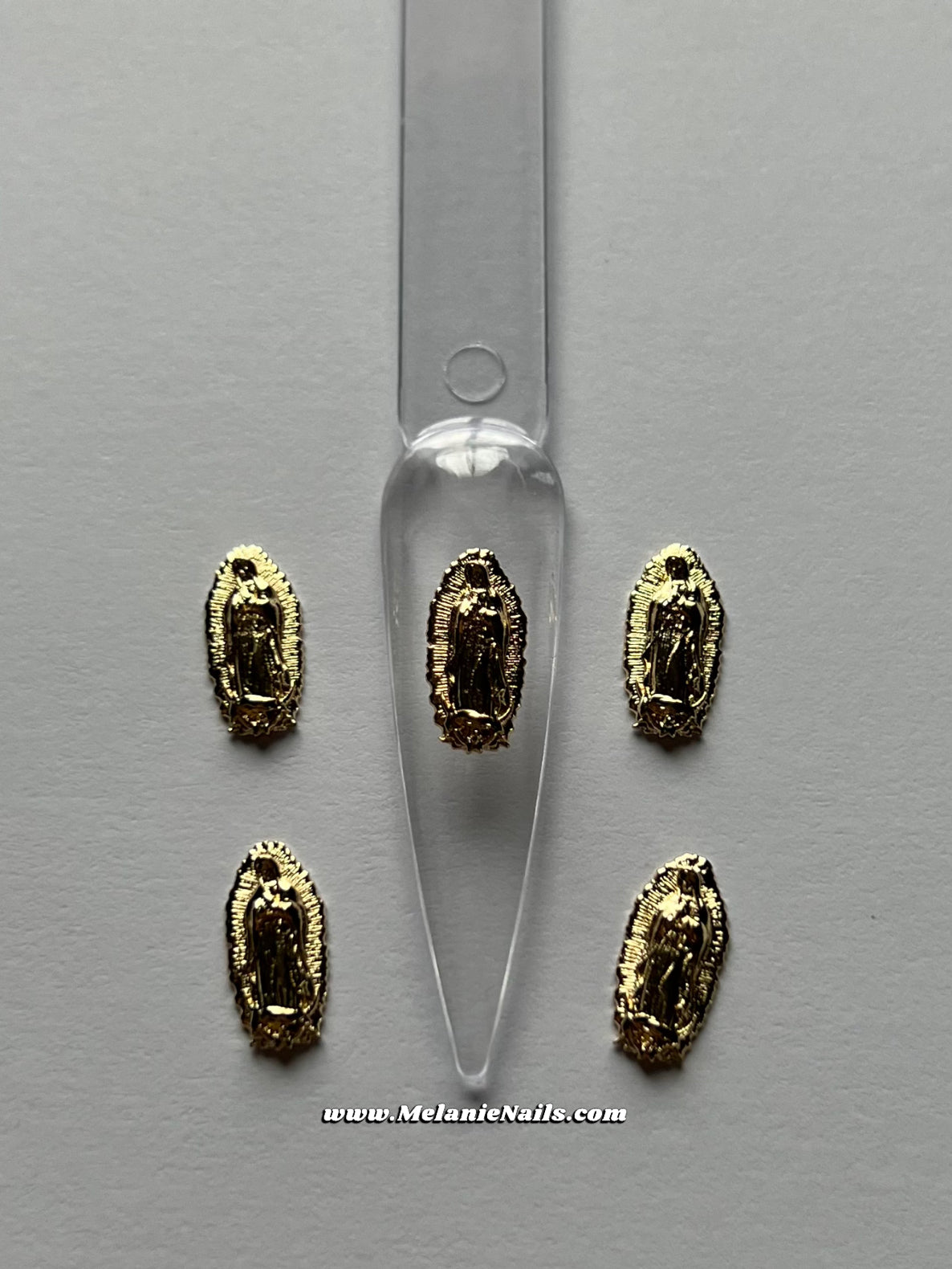 Mini Gold Virgencita Nail Charms