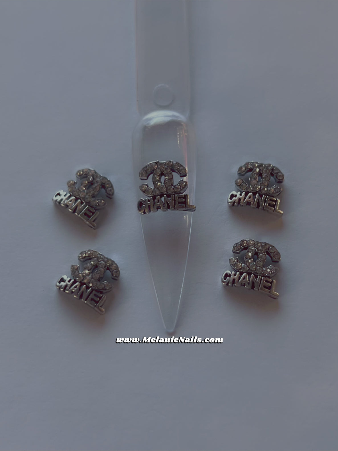 CC Diamond Silver Nail Charms