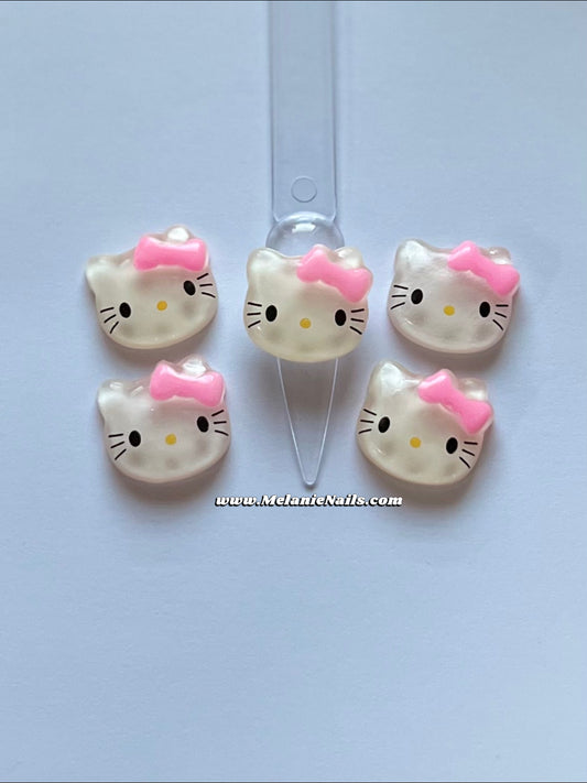 Big Kitty Head Nail Charms