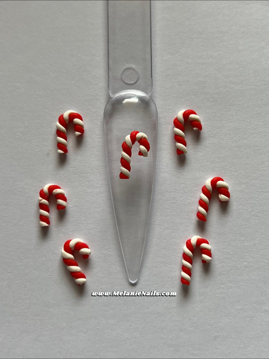 Candy Cane Nail Charms