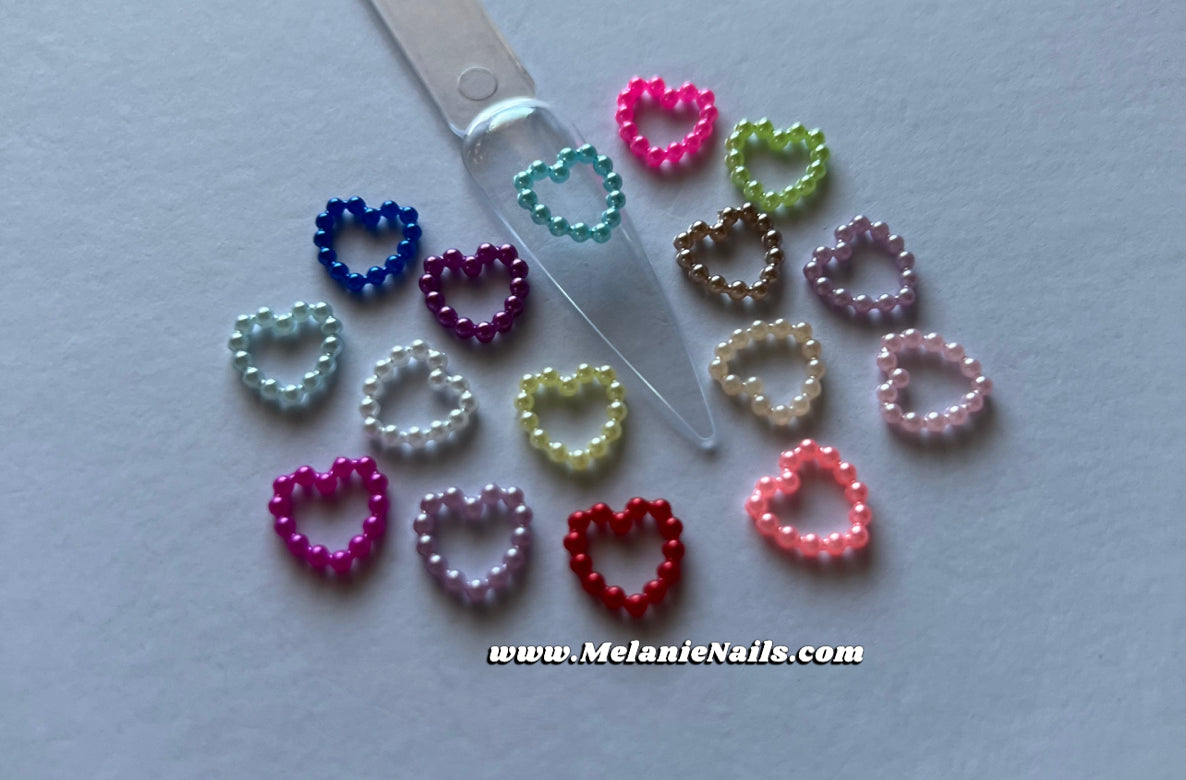 Bead Heart Nail Charms