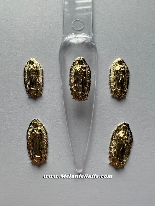 Mini Gold Virgencita Nail Charms