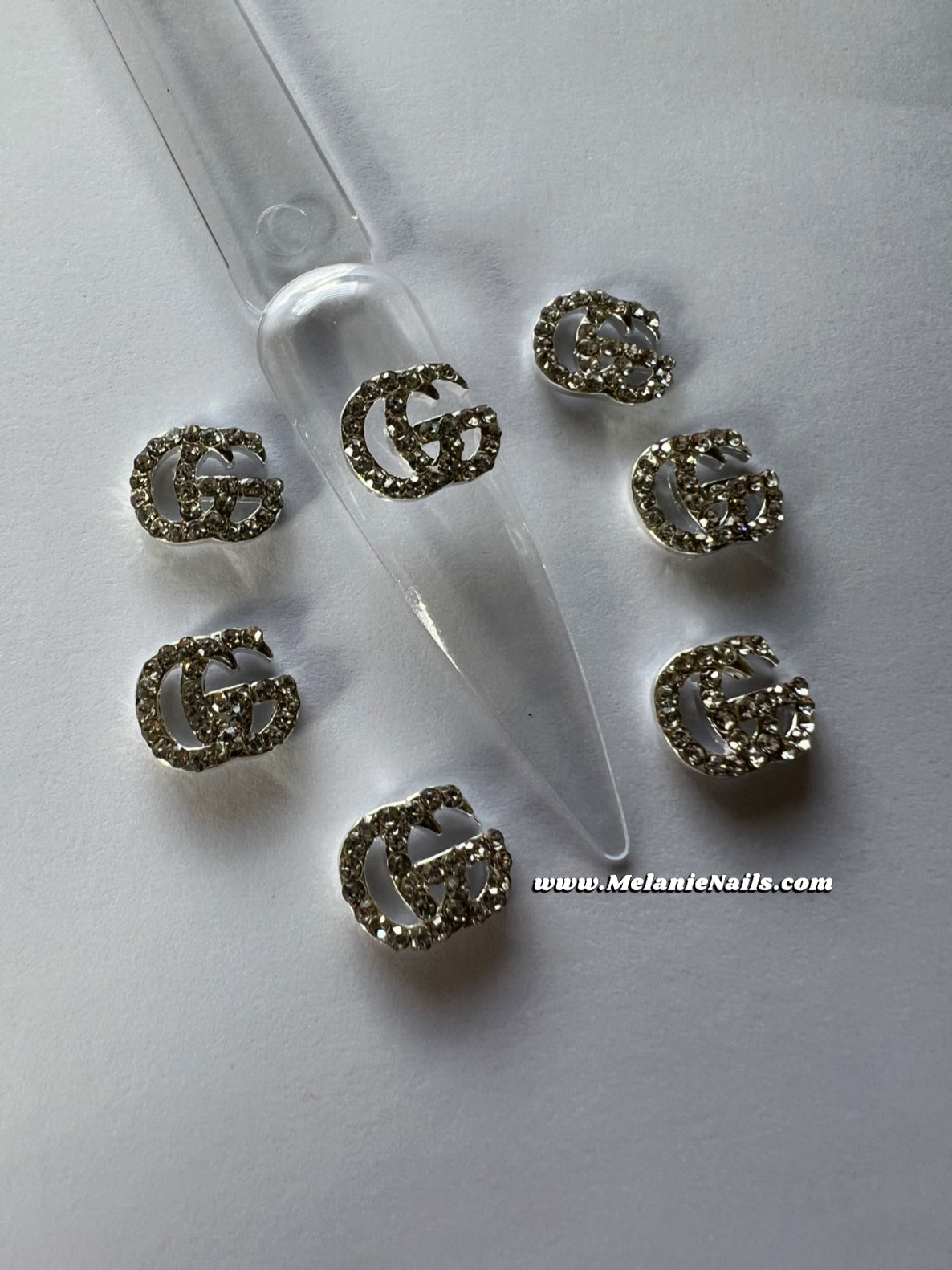 GG Silver Diamond Nail Charms