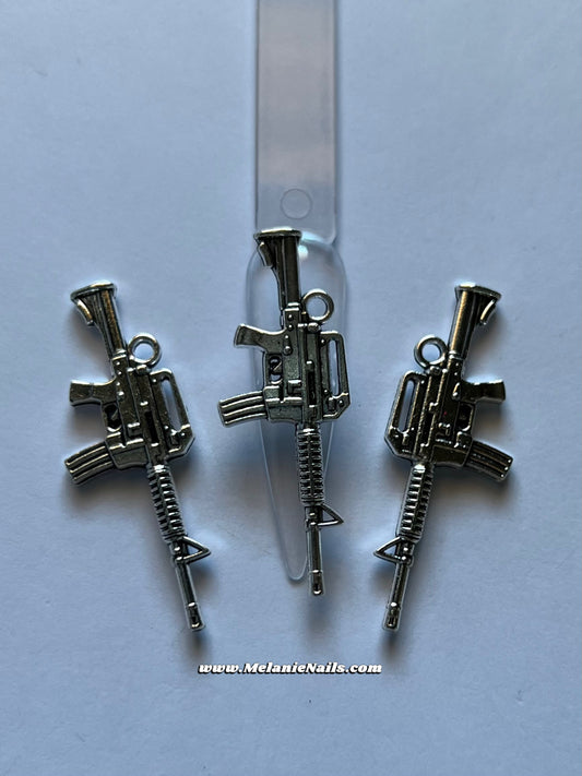 XL Silver Gun Nail Charms