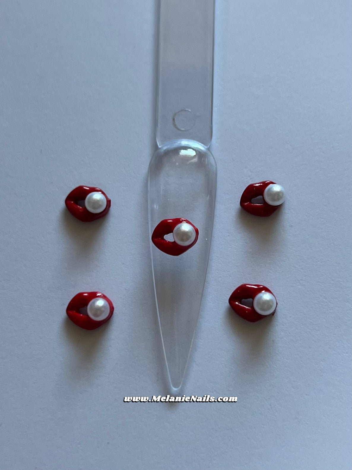 Pearl Red Lip Nail Charms