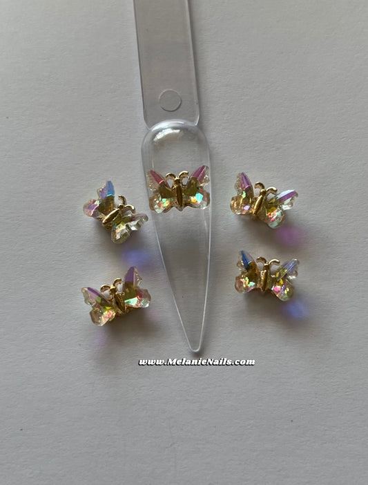 Iridescent Butterfly Nail Charms