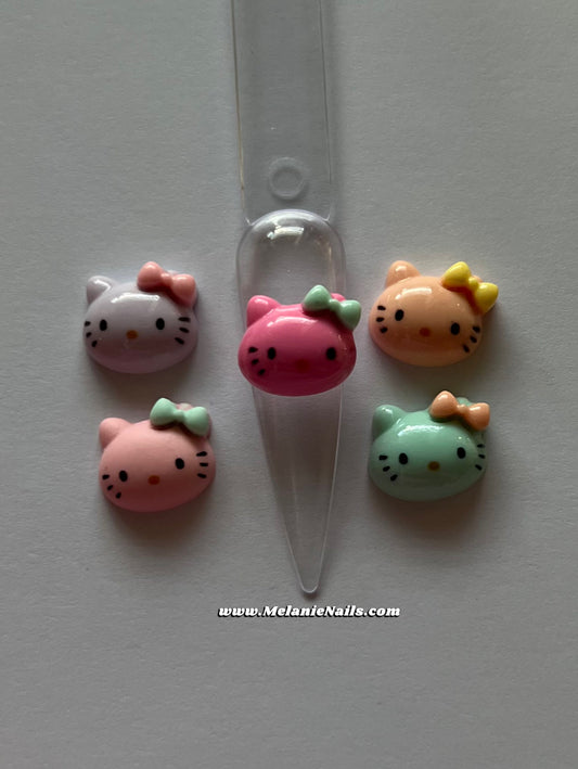 Kitty Head Nail Charms