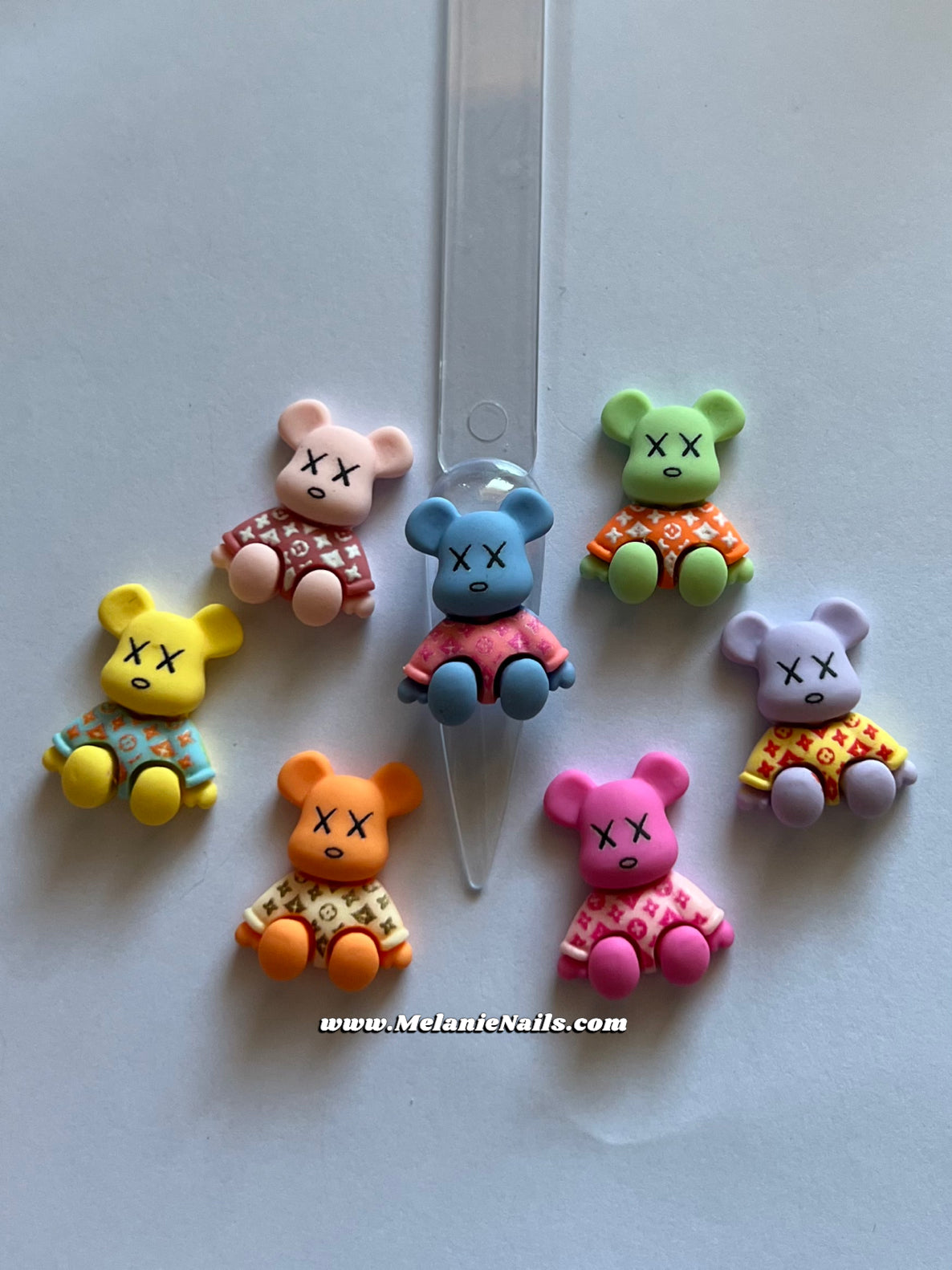 LV Kawaii Bear Nail Charms