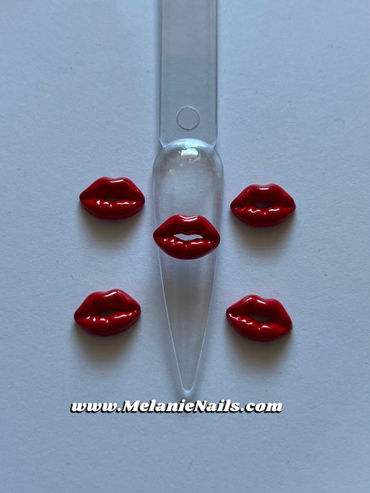 Red Lip Nail Charms