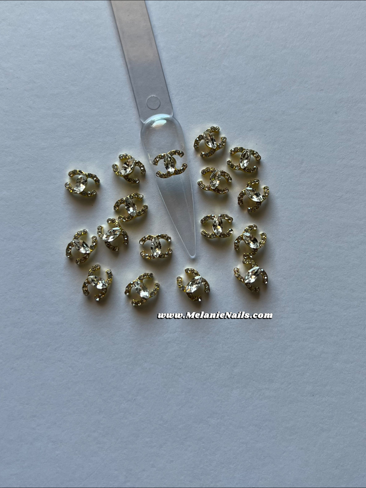 CC Rhinestone Gold Nail Charms