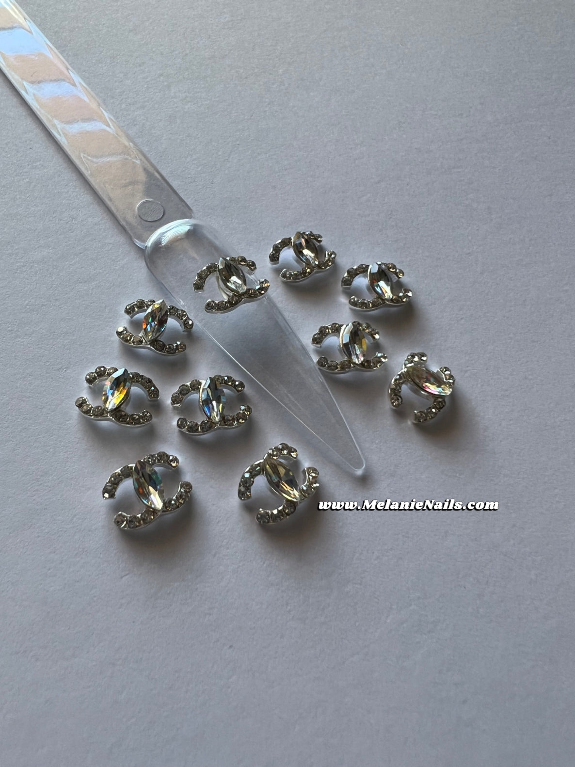 CC Silver Diamond Nail Charms