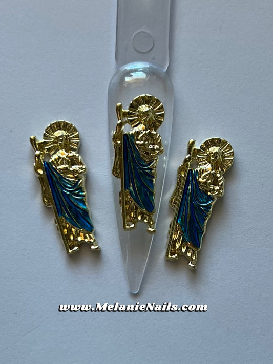 Blue San Judas Nail Charms