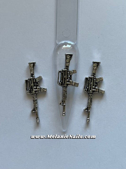 Antique Silver Diamond Gun Nail Charms