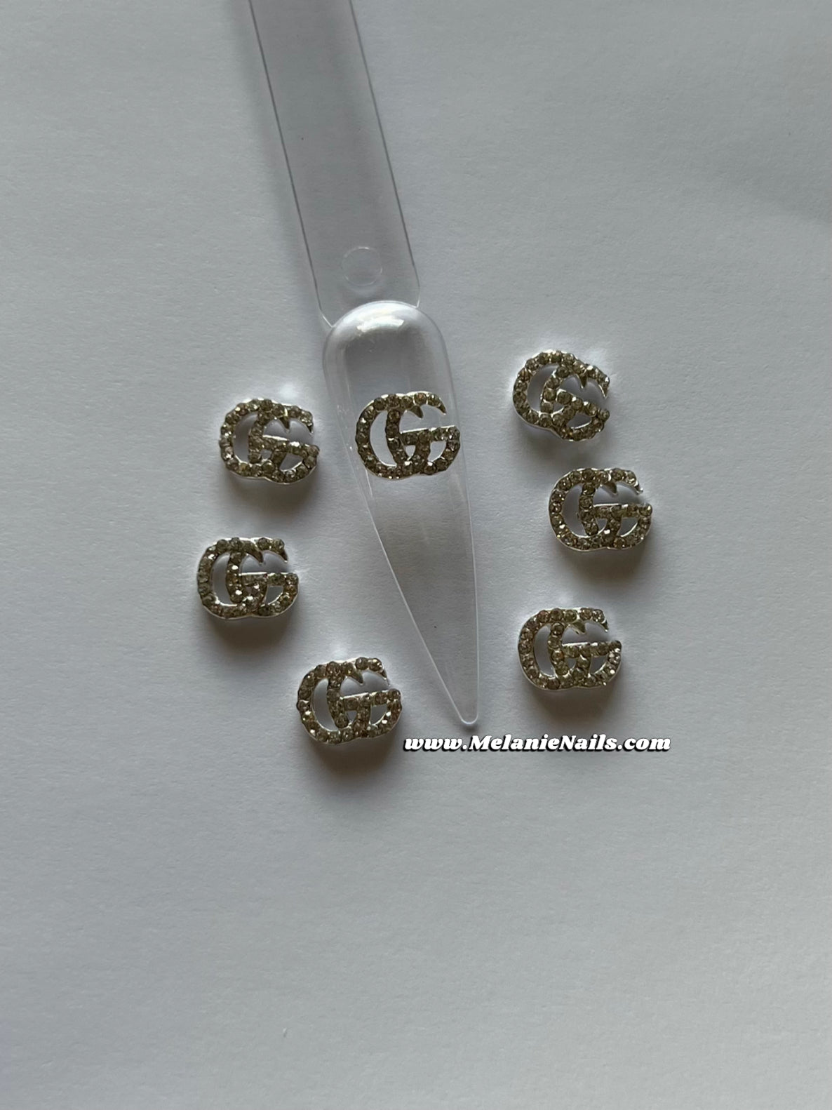 GG Silver Diamond Nail Charms