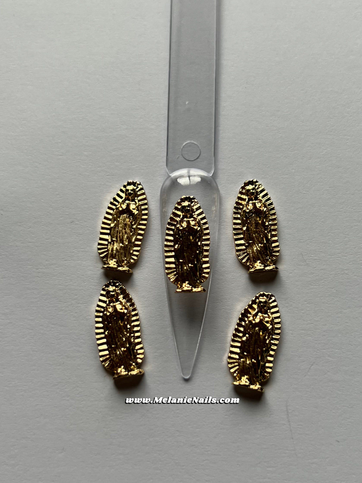 Gold Virgencita Nail Charms