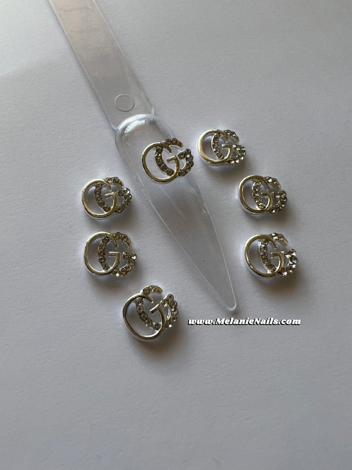 GG Silver Diamond Nail Charms